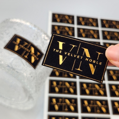 شراء جودة عالية مخصصة طلاء الذهب UV طابعة بطاقة الطباعة الصحافة الذهب ورق الفن المخملية الذهبية طابع الملصق الملصق للعطور والحفلات online manufacture