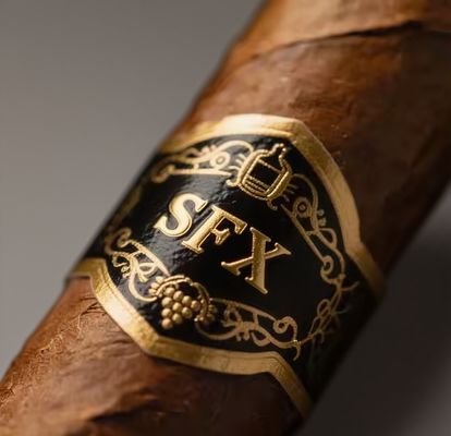 شراء Customized Shape ISO9001 Certified Full-automatic Production Gold Foil Embossed Cigar Label Adhesive Sticker online manufacture