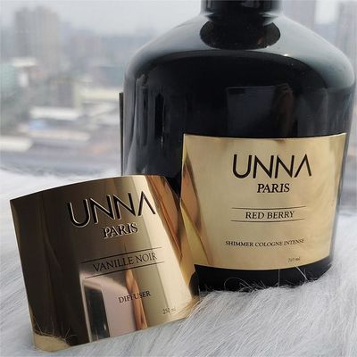 سعر جيد شعار معدني مخصص ملصقات لعبوات العطور ملصقات معدنية ذهبية ملصقة ملصقة الانترنت